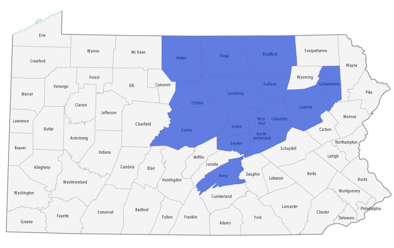 service area by county